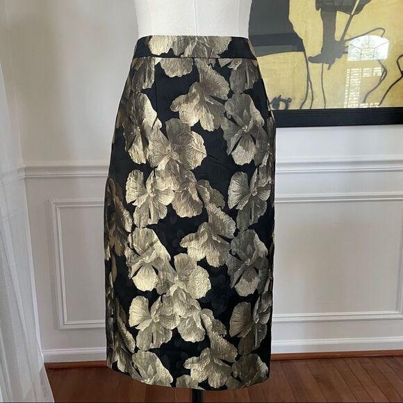 Ashro Larhonda Wardrober 3 Pc Peplum Jacket Skirt Pants Gold Black 12 - Picture 4 of 15